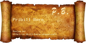 Pribill Bere névjegykártya